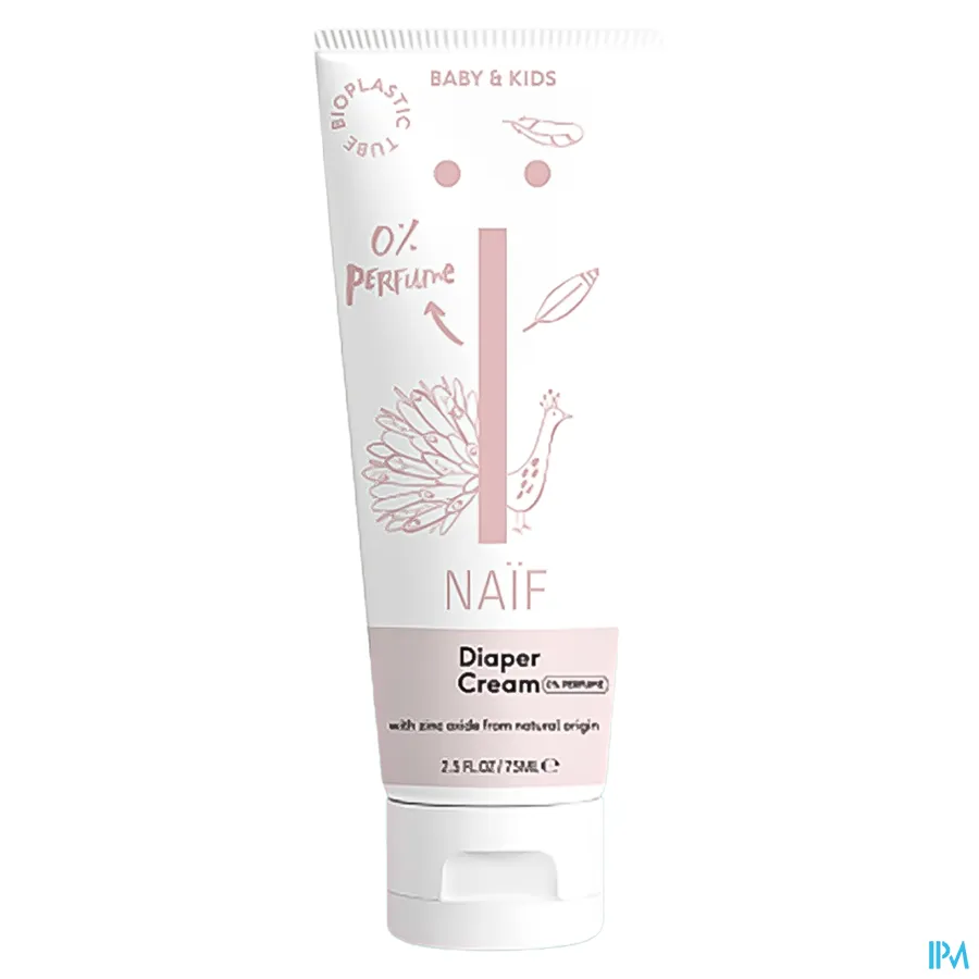 packshot van Naïf Baby & Kids Diaper Cream zonder parfum 75 ml