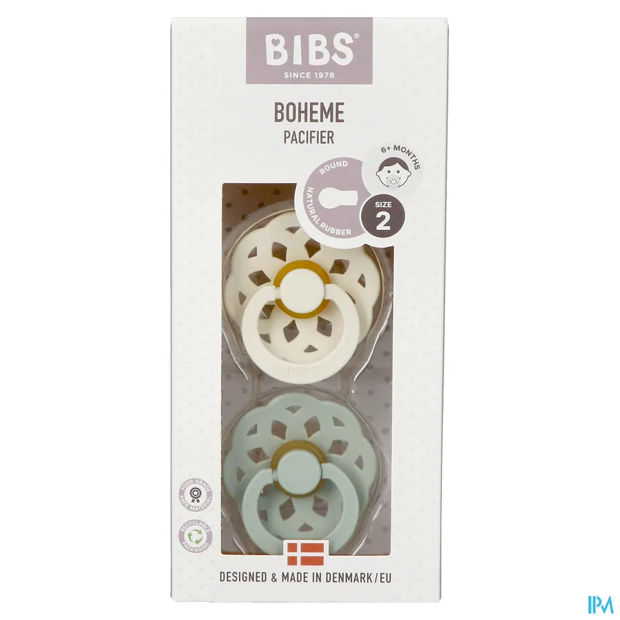 packshot van Bibs 2 Boheme Duo Sage/ Ivory