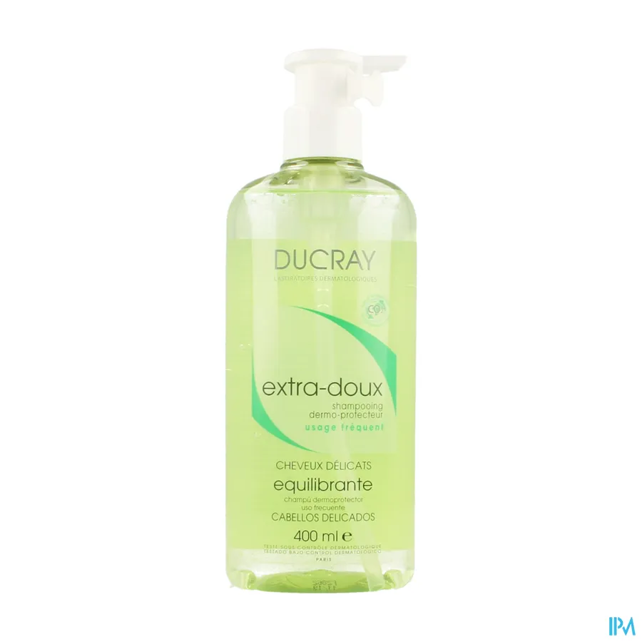 packshot van Ducray Extra-Doux Huidbeschermende Shampoo voor Normaal en Broos Haar Flacon 400 ml