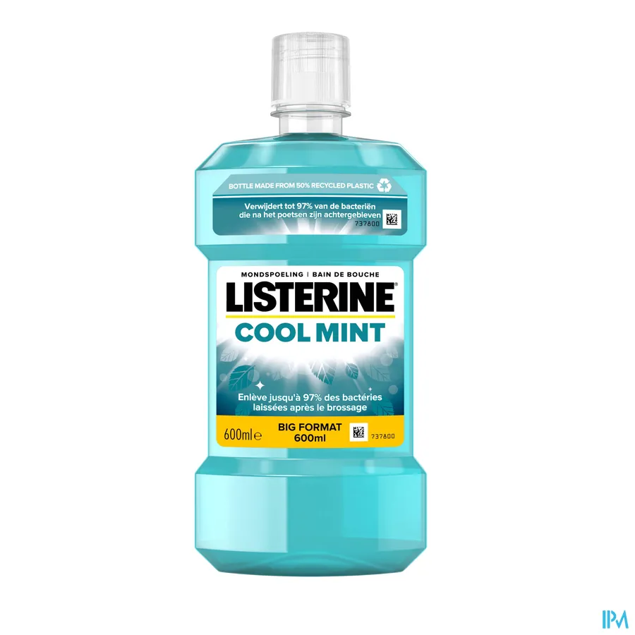 packshot van Listerine - Cool Mint - Mondspoeling 600 ml