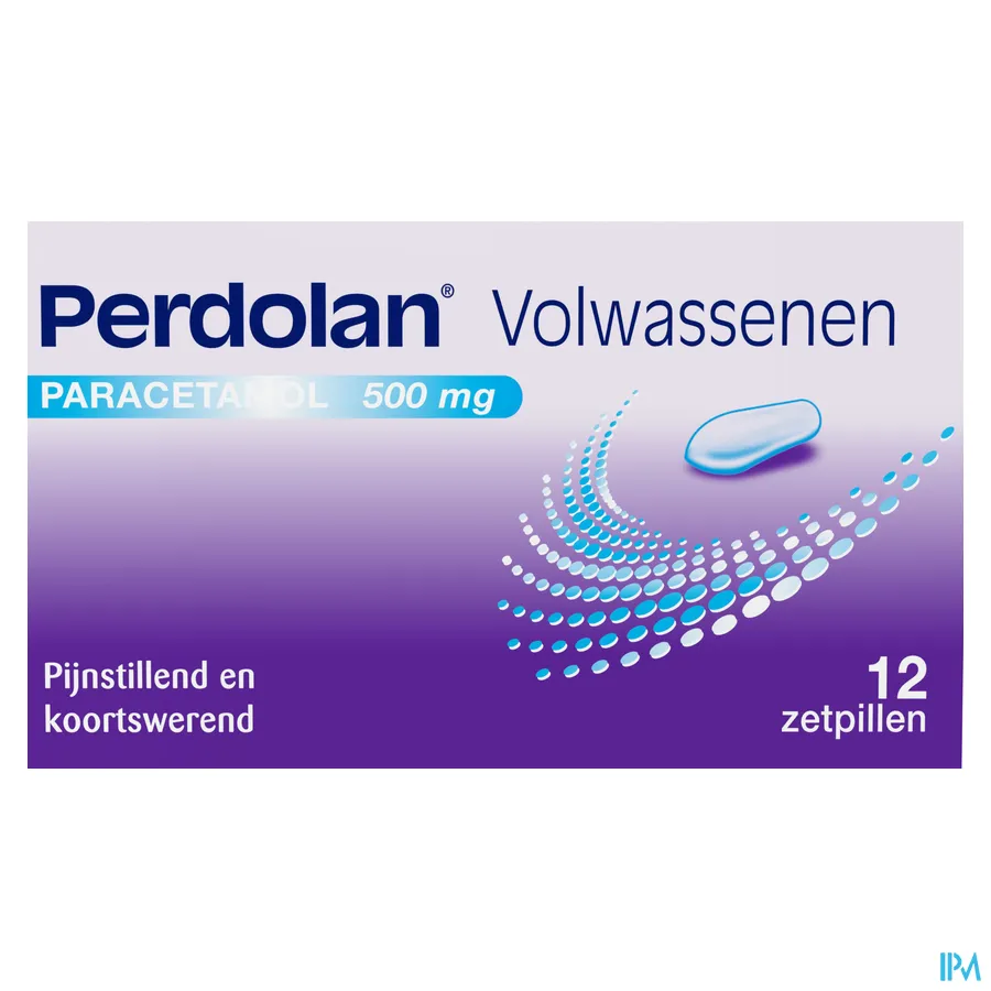 packshot van Perdolan 500 mg 12 Suppo's
