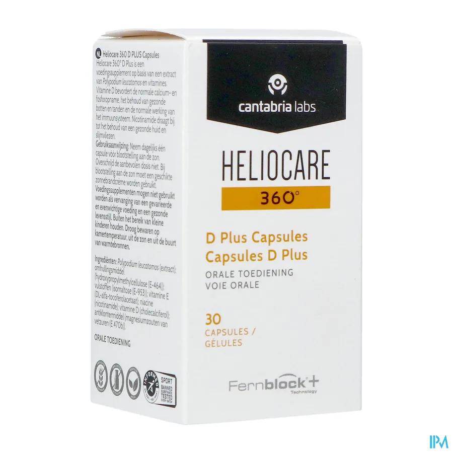 packshot van Heliocare 360 D Plus 30 capsules
