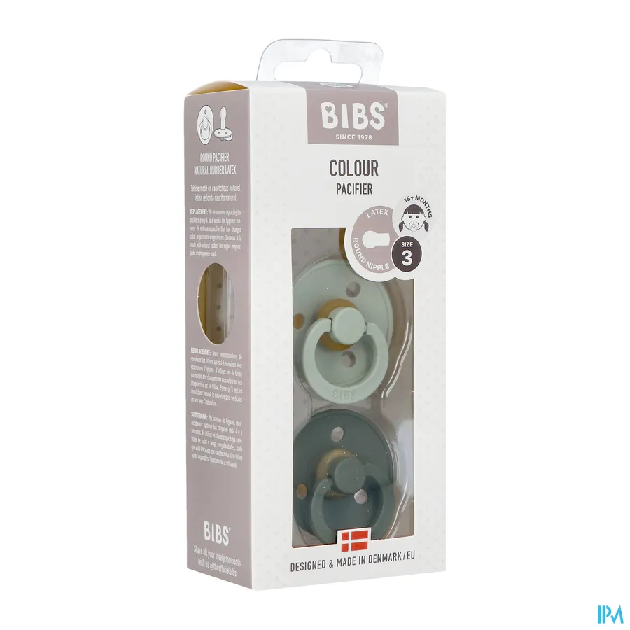 packshot van Bibs Fopspeen Duo Sage/Hunter Green 18+ 2 stuks