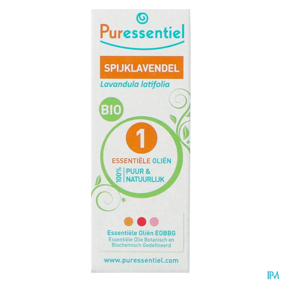 packshot van Puressentiel Bio Essentiële Olie van Spijklavendel 10 ml
