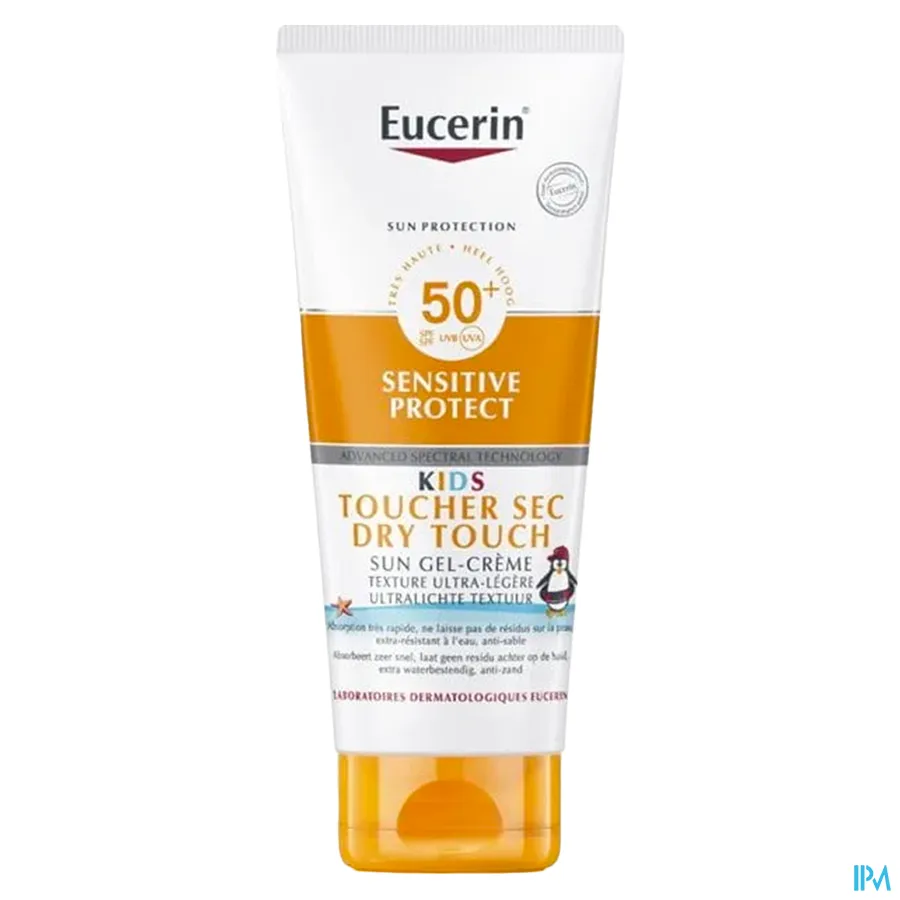 packshot van Eucerin Kids Sensitive Protect Dry Touch Sun Gel-Crème SPF 50+ 200 ml
