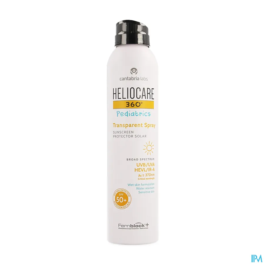 packshot van Heliocare 360° Pediatrics Transparent Spray SPF50+ 200 ml