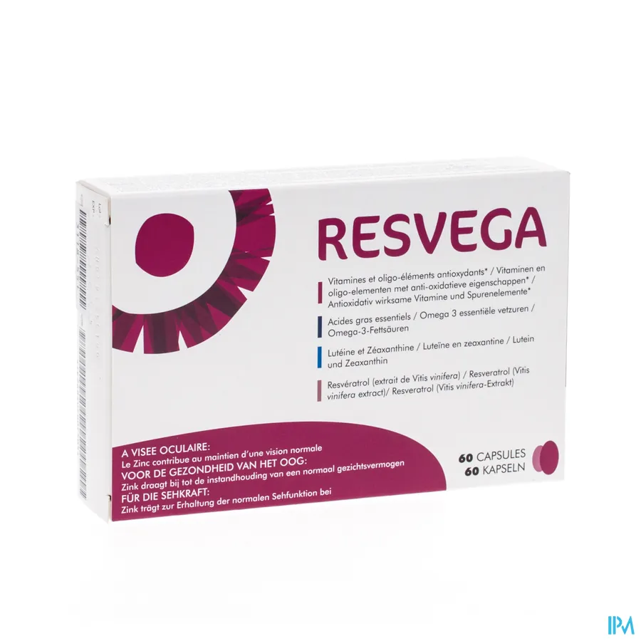 packshot van Resvega Voedingssupplement voor het Gezichtsvermogen 60 Capsules