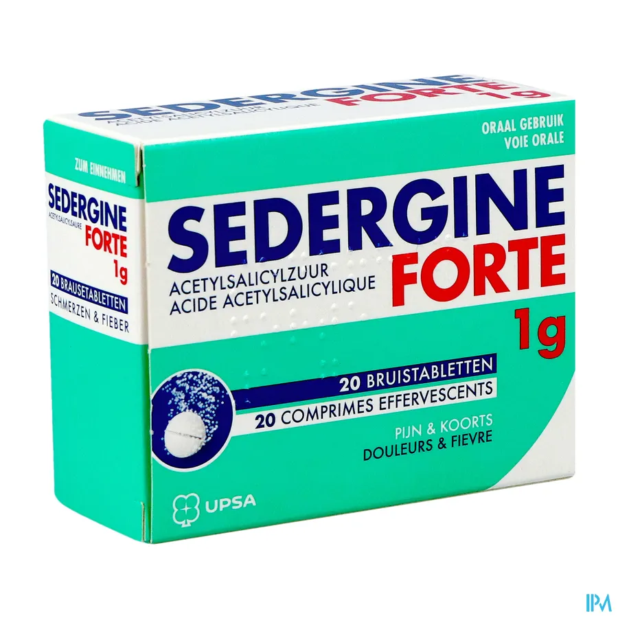 packshot van Sedergine Forte Bruis 1gr 20 bruistabletten