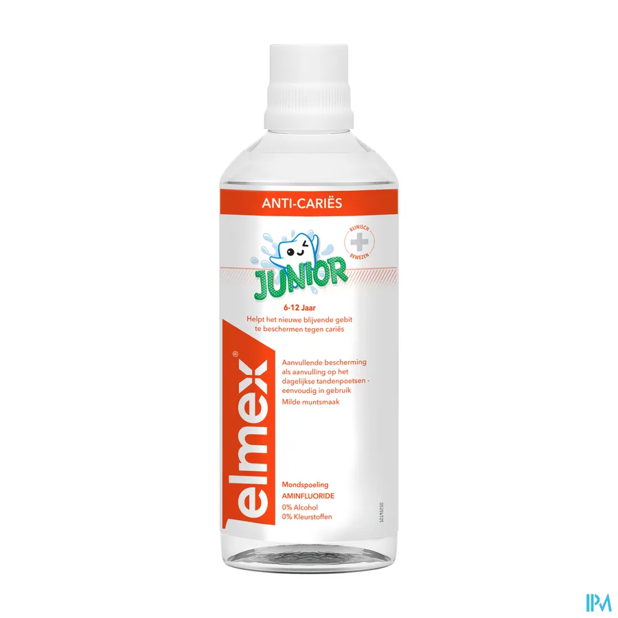 packshot van Elmex Junior Tandspoeling Helpt Effectief Beschermen tegen Cariës voor Kinderen van 6-12 Jaar 400 ml