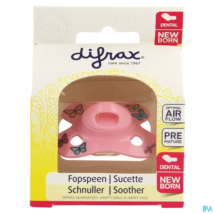 packshot van Difrax Fopspeen Newborn Dental Silicone -2/2m