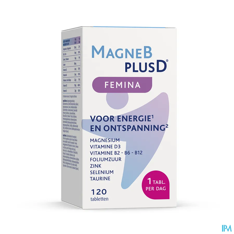 packshot van Magne B plus D Femina 120 Tabletten