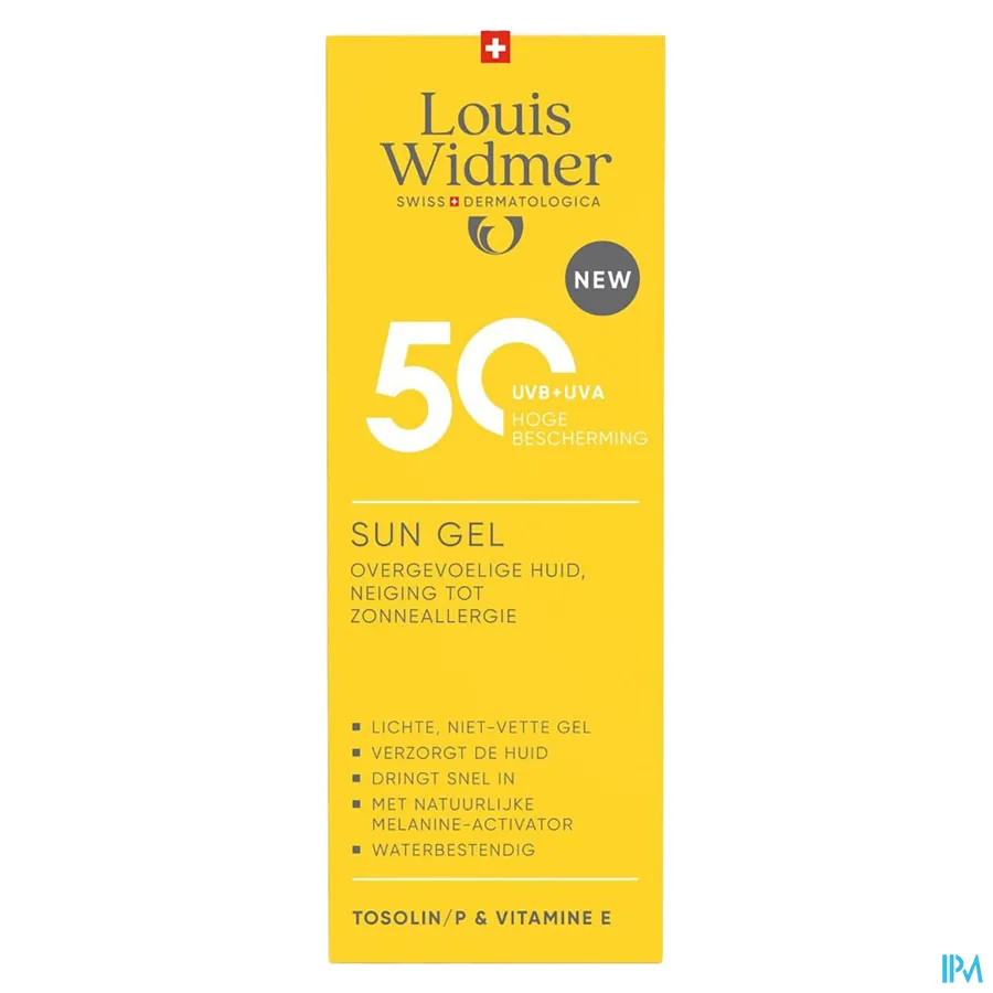 packshot van Widmer Sun Gel 50 Zonder Parfum 100 ml