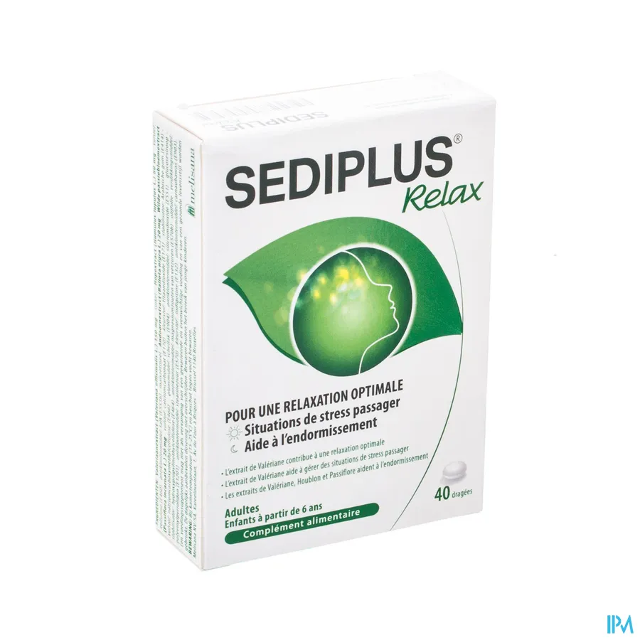 packshot van Sediplus Relax voor een Optimale Relaxatie 40 Tabletten