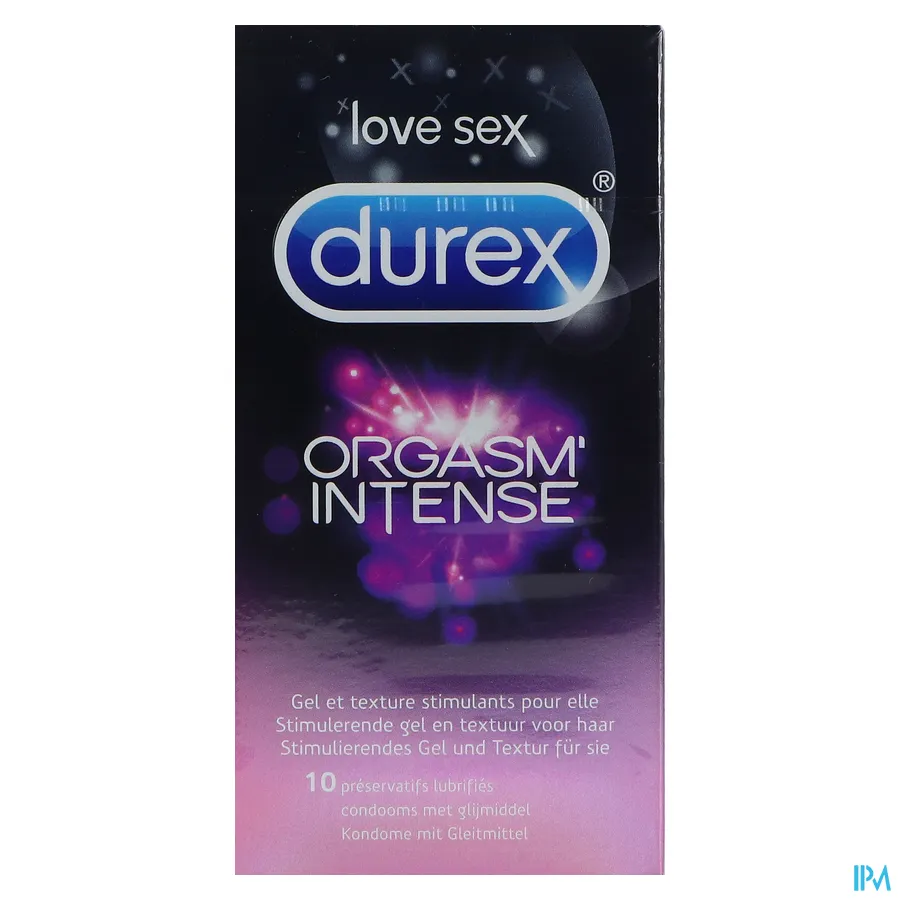 packshot van Durex Orgasm'Intense met Stimulerende Gel en Textuur voor Haar 10 Condooms