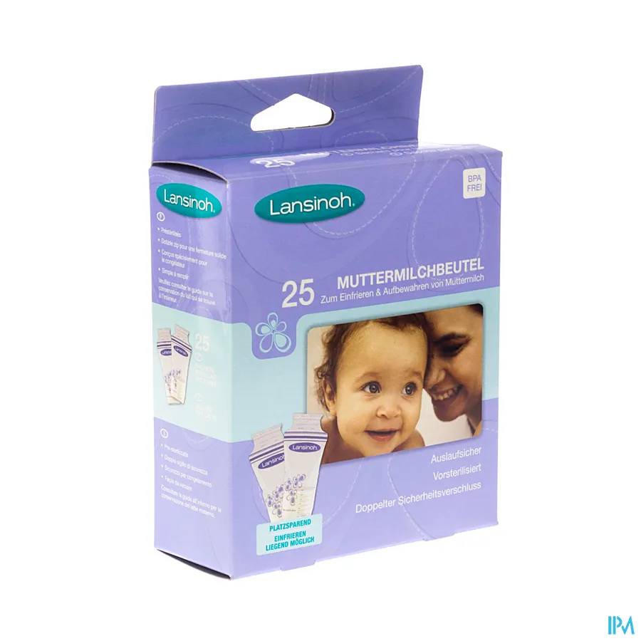 packshot van Lansinoh Bewaarzakjes Voor Moedermelk 25 stuks