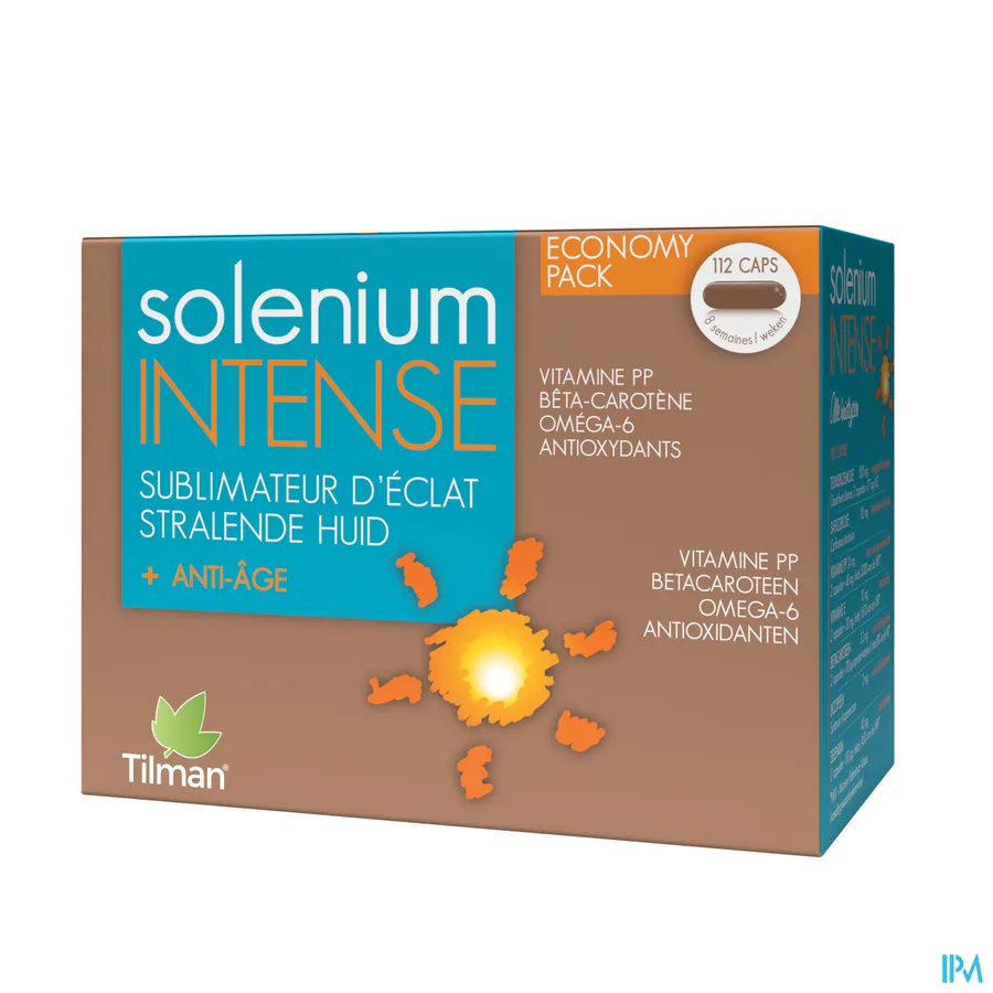 packshot van Solenium Intense voor een Stralende Huid met Anti-Âge-Effect Promo 112 Capsules