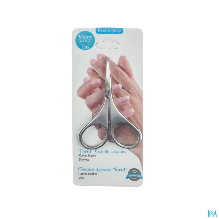 packshot van Vitry Nagelriemvelletjesschaar met Gebogen Lemetten in Inox