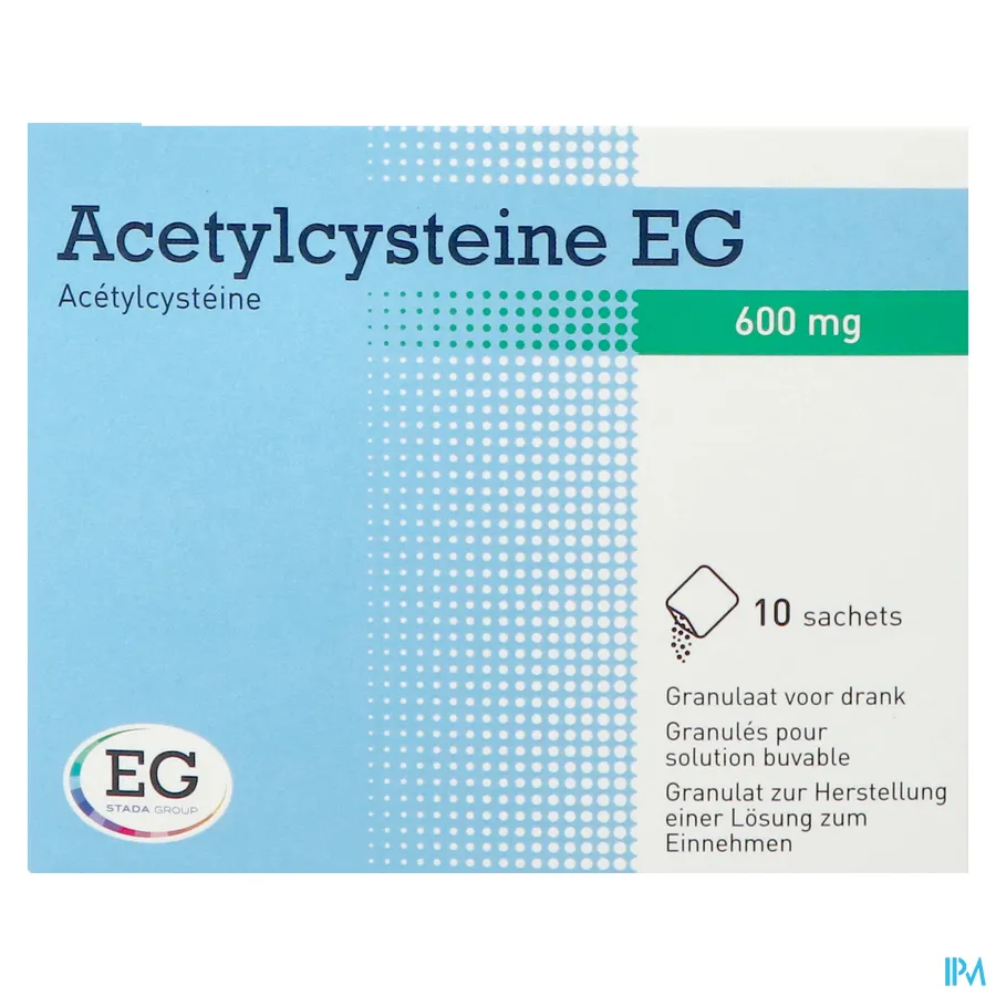 packshot van Acetylcysteïne EG 600 mg 10 Zakjes
