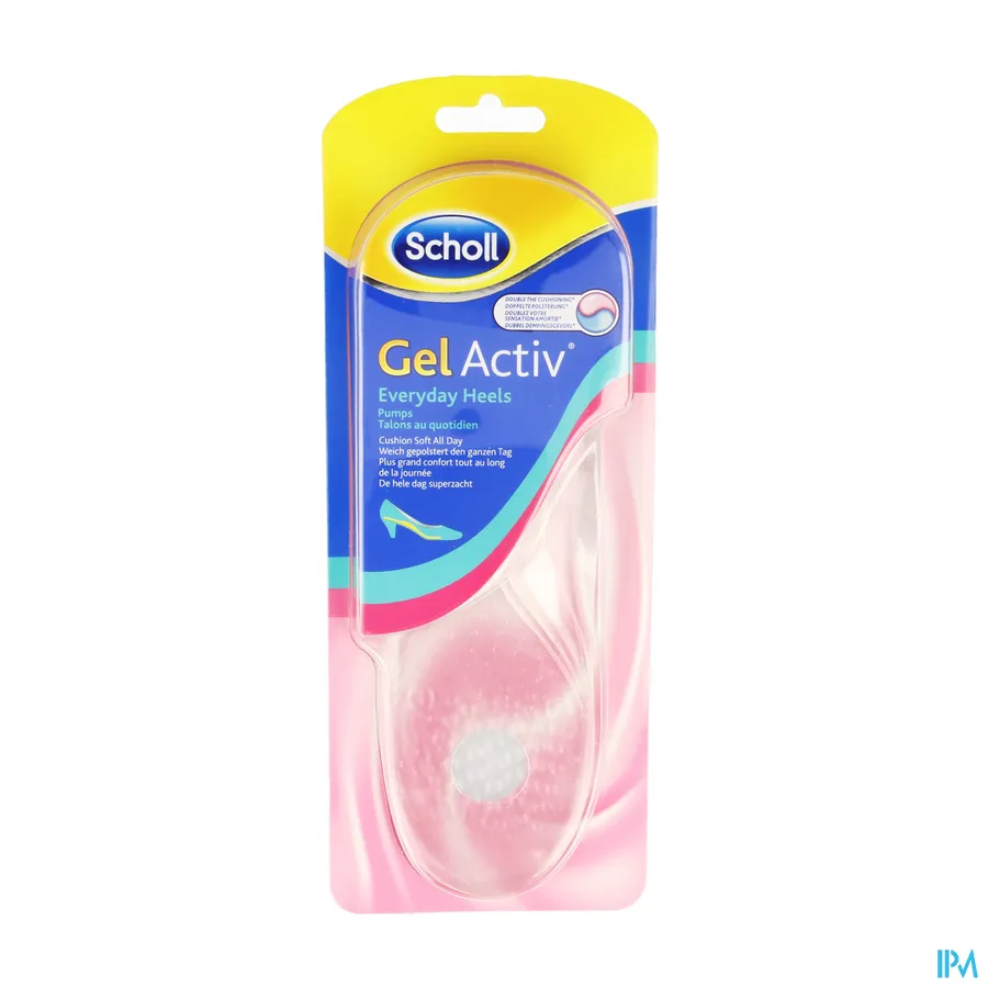 packshot van Scholl Gel Activ Everyday Heels Zolen voor Pumps Geschikt voor Maat 35-40,5 2 Stuks