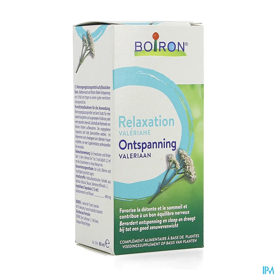 packshot van Boiron Valeriaan -Ontspanning- Bevordering van Ontspanning en Slaap en Bijdrage tot een Goed Zenuwevenwicht 60 ml