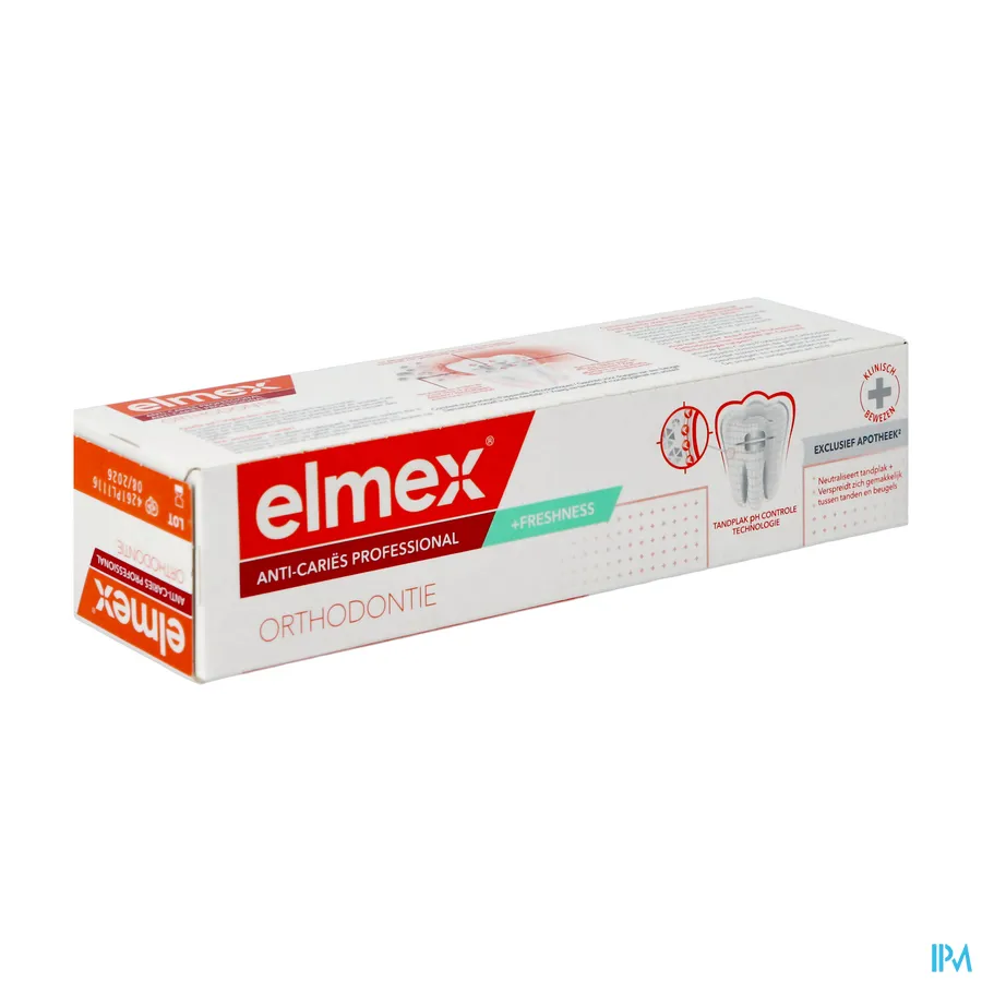 packshot van Elmex Anti-Cariës Professional + Ortho Tandpasta Expert 8-18 jaar 75 ml