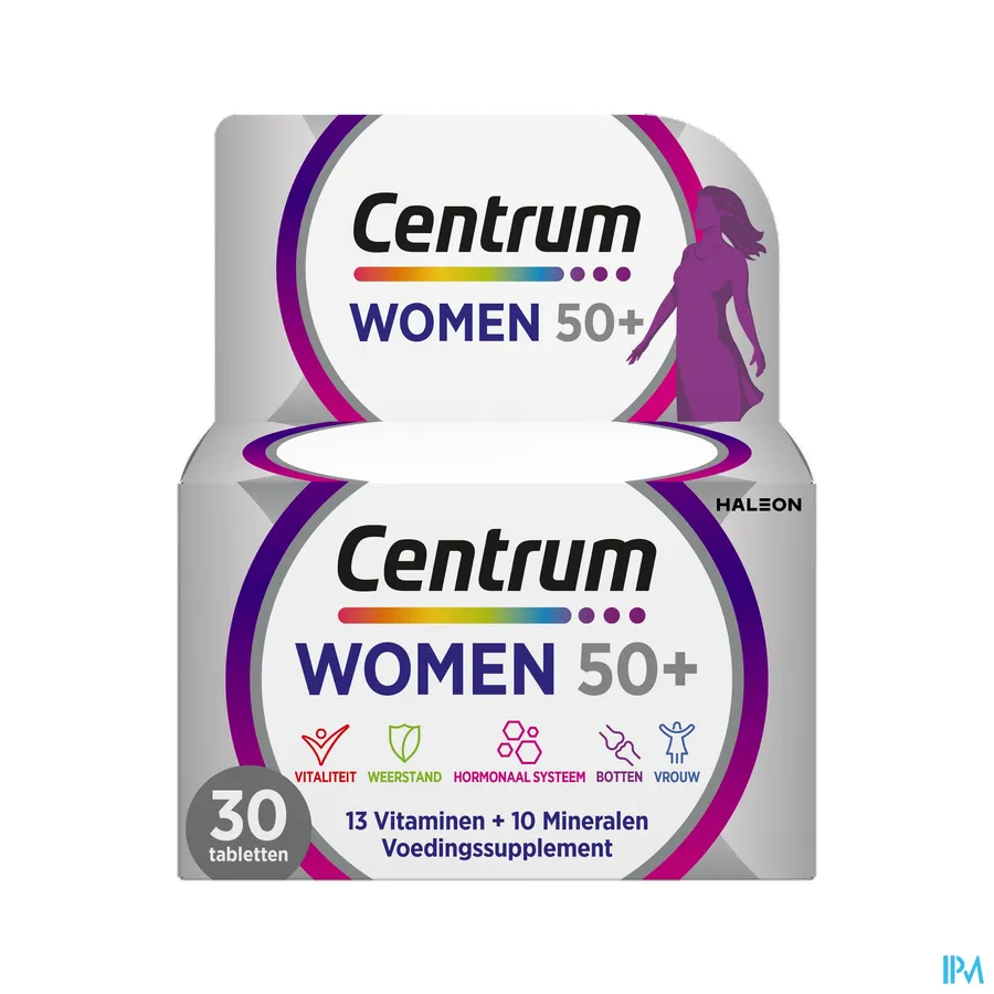 packshot van Centrum Women 50+ met 13 Vitamines en 10 Mineralen 30 Tabletten
