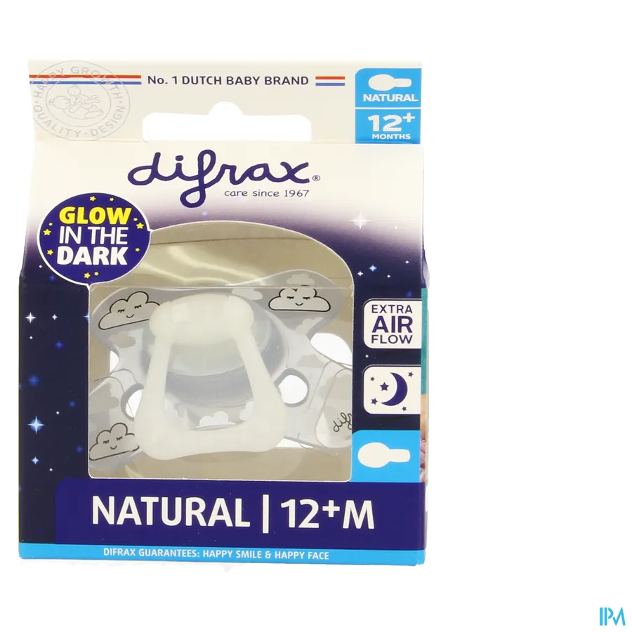 packshot van Difrax Fopspeen Natural 12m+ Nacht