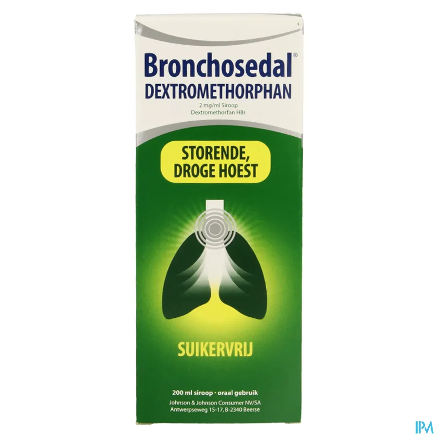 packshot van Bronchosedal Dextromethorphan Zonder Suiker 200ml siroop