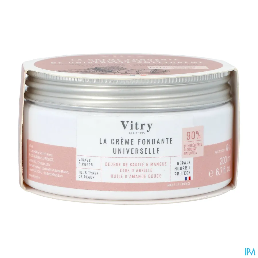 packshot van Vitry Universele Smeltcrème 90% Natuurlijke oorsprong 200 ml