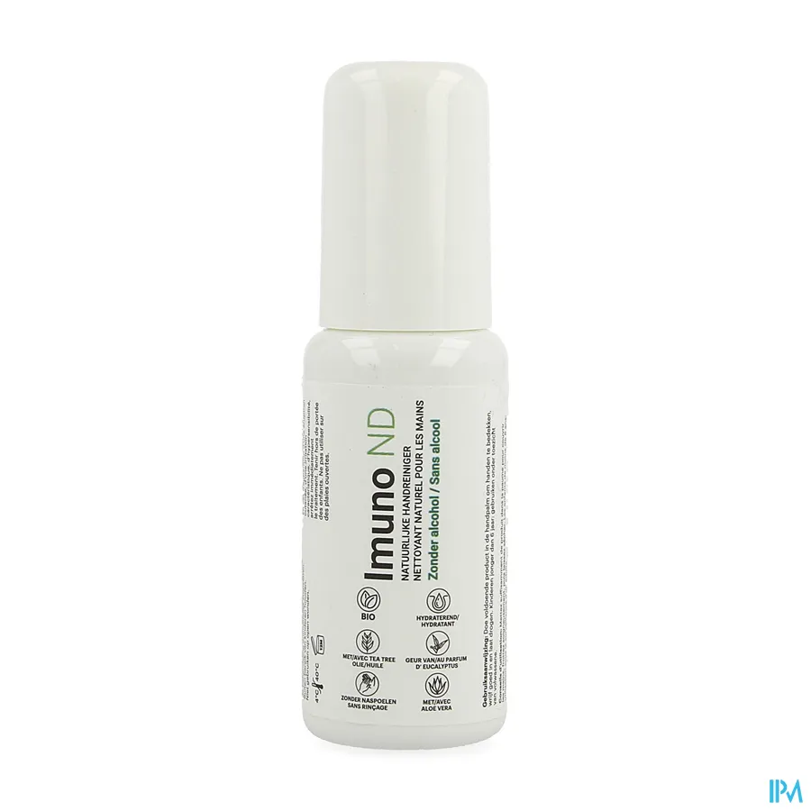 packshot van Imuno ND Natuurlijke Handreiniger Zonder Alcohol Sprayflacon 50 ml