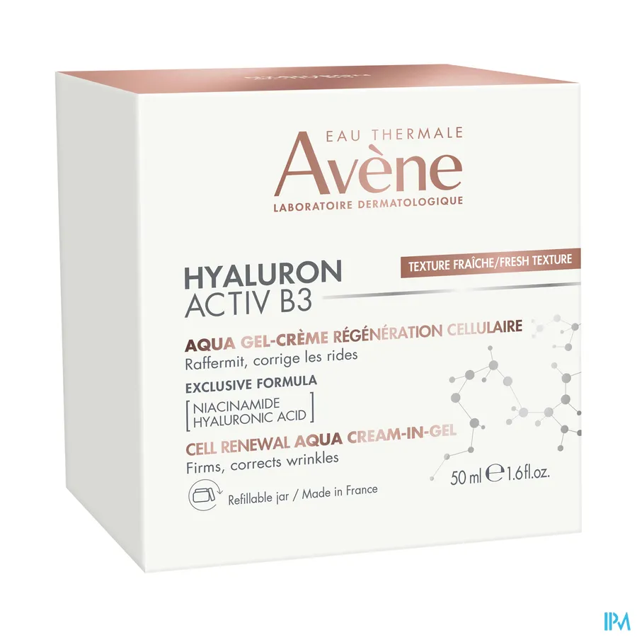 packshot van Avène Hyaluron Activ B3 Aqua Celvernieuwende Gel-crème 50 ml