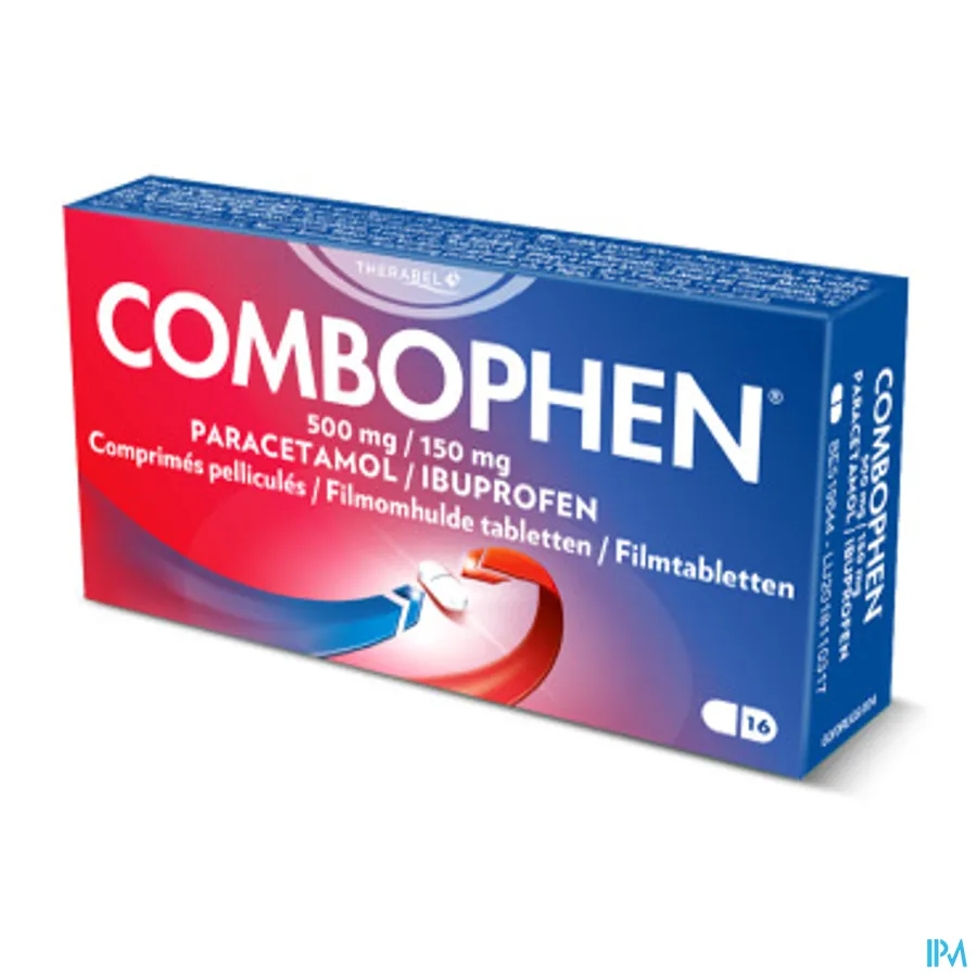 packshot van Combophen 500mg/150mg Filmomhulde Tabletten 16