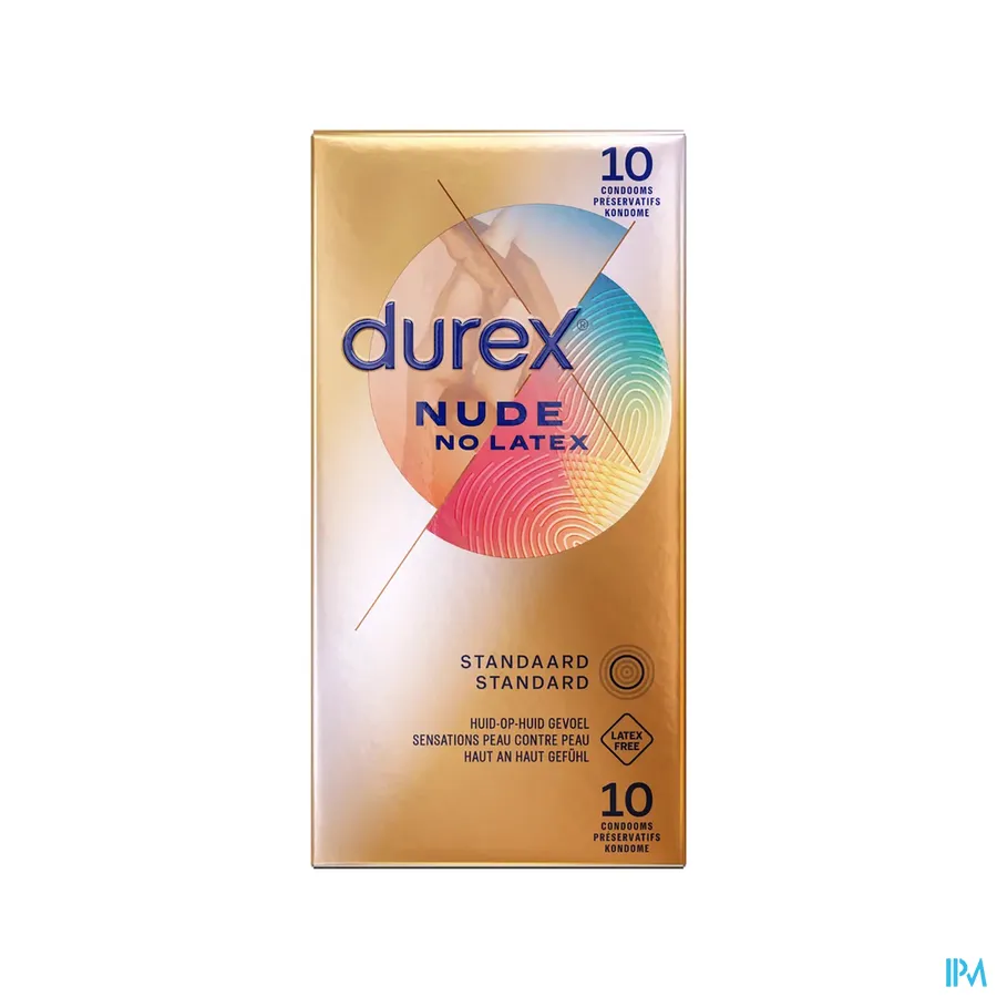 packshot van Durex Nude -No Latex- voor Huid-op-Huid Gevoel 10 Condooms