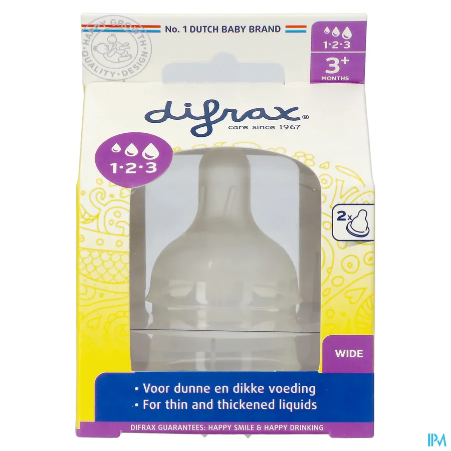 packshot van Difrax Flessenspeen Natural Wide 1-2-3 677