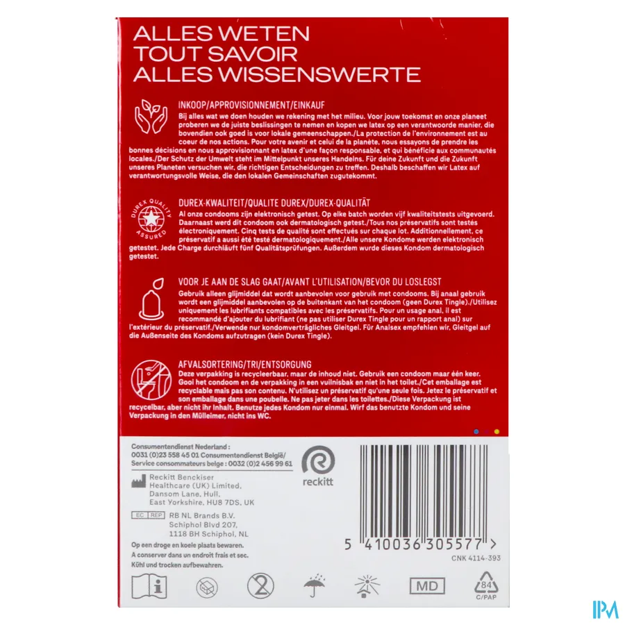 packshot van Durex Thin Feel Condooms 20 stuks