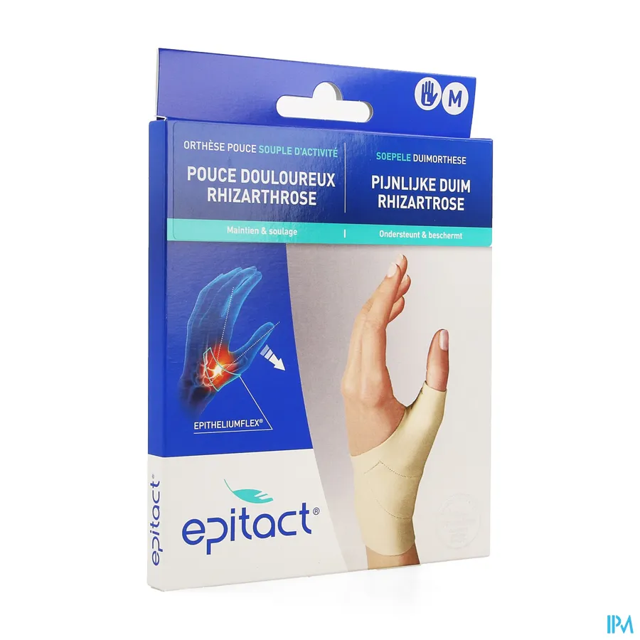 packshot van Epitact Soepele Proprioceptieve Orthese voor Pijnlijke Duim, Rhizartrose voor Linkerhand Medium