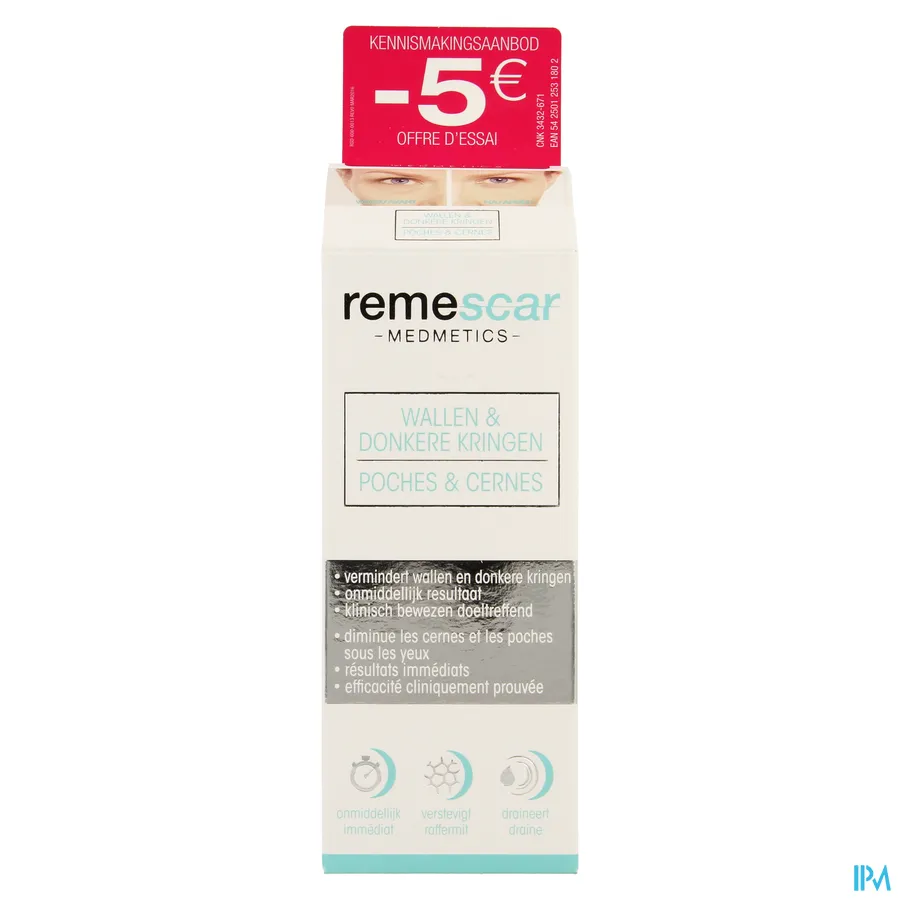 packshot van Remescar tegen Wallen en Donkere Kringen met Onmiddellijk Effect 8 ml
