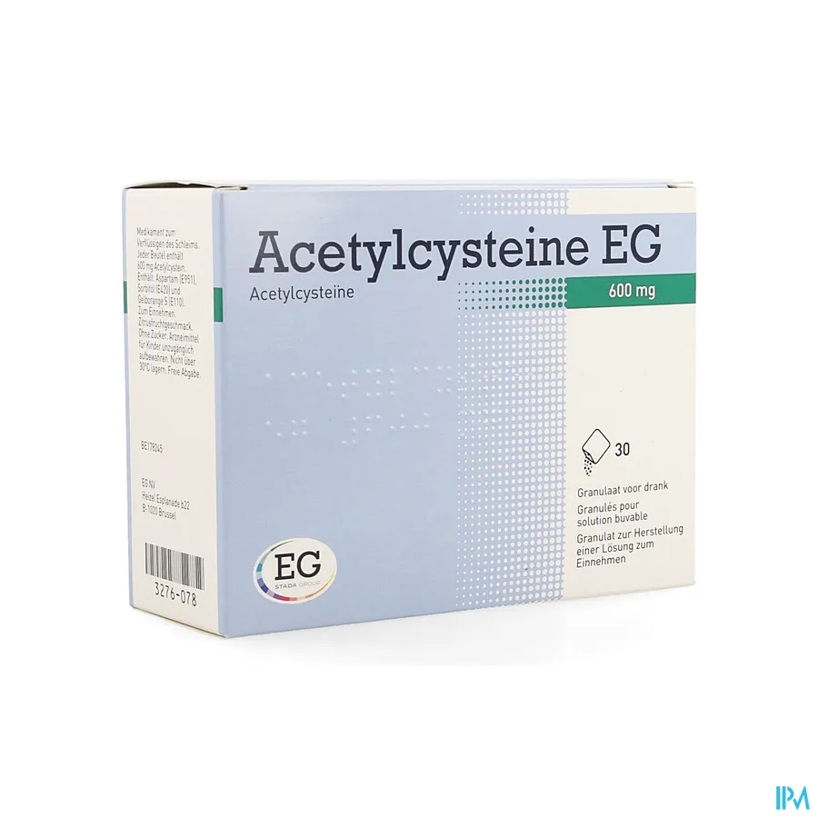 packshot van Acetylcysteïne EG 600 mg 30 Zakjes