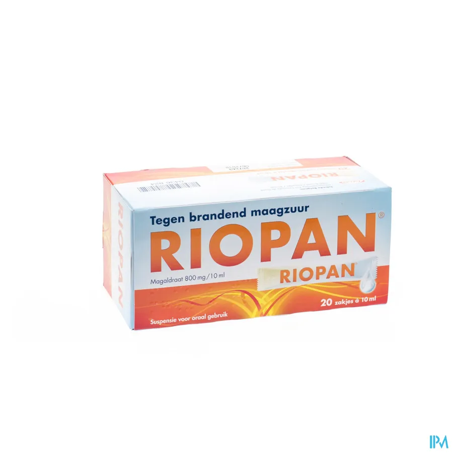 packshot van Riopan tegen Brandend Maagzuur 20 Zakjes