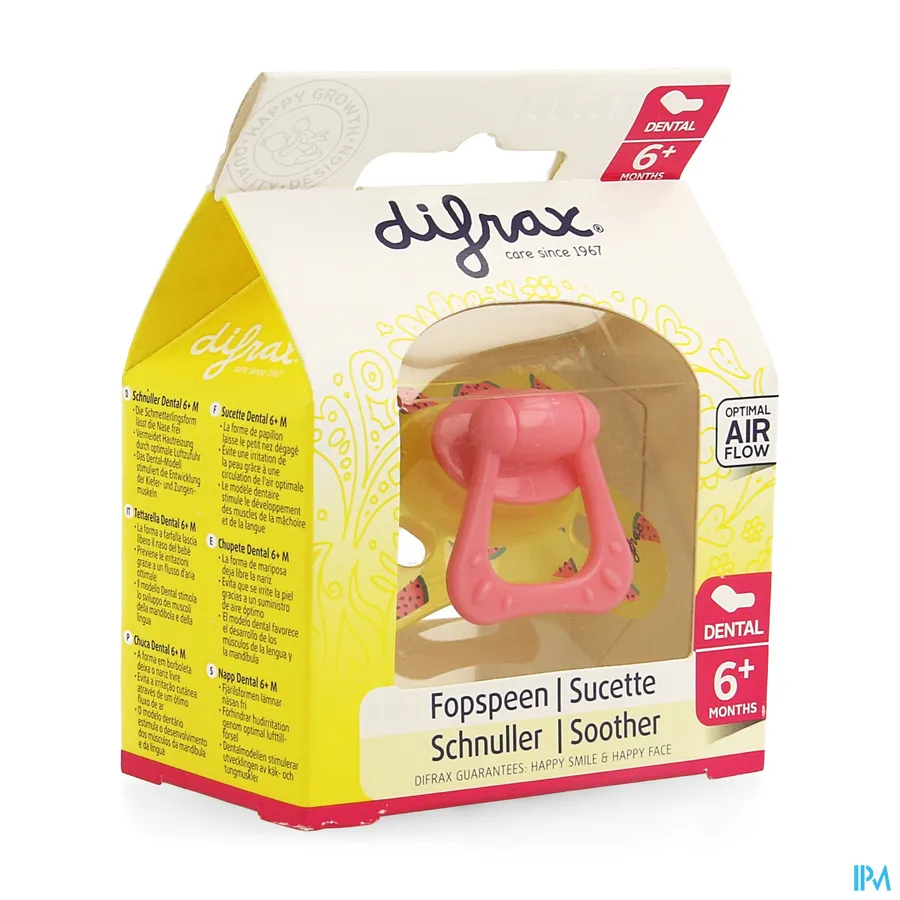 packshot van Difrax Fopspeen Sil Dental Girl +6 m
