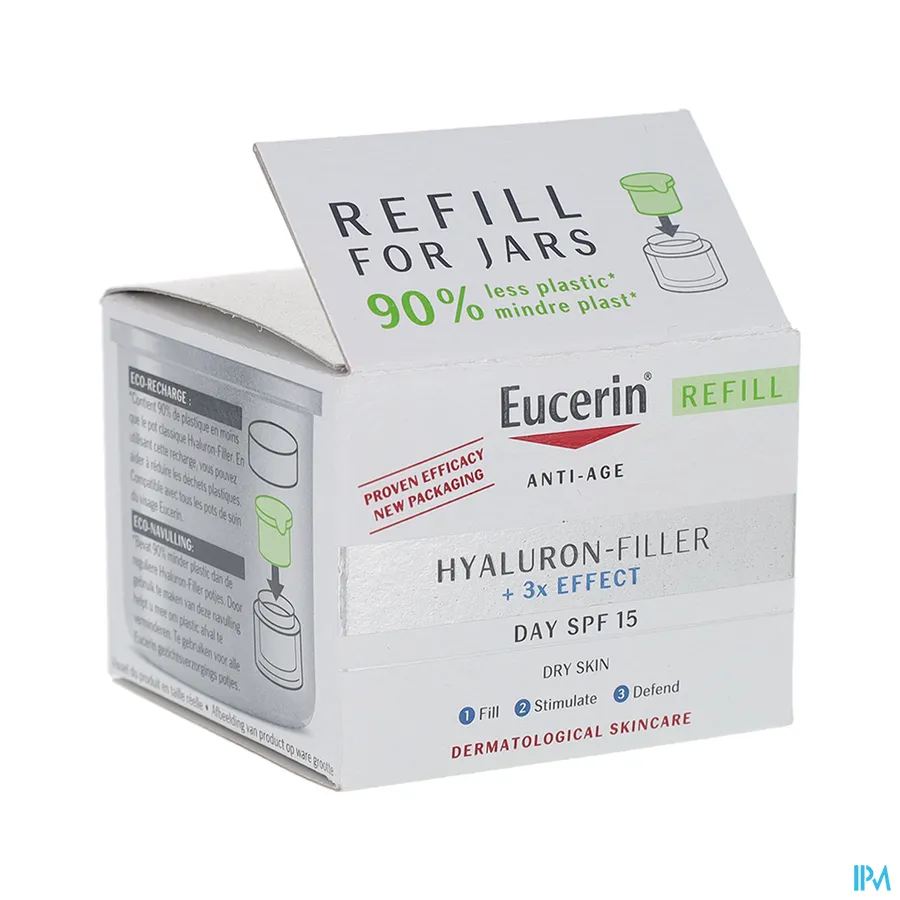 packshot van Eucerin Hyaluron-Filler X3 Dagcrème Droge Huid SPF 15 Navulling 50 ml - Navulling