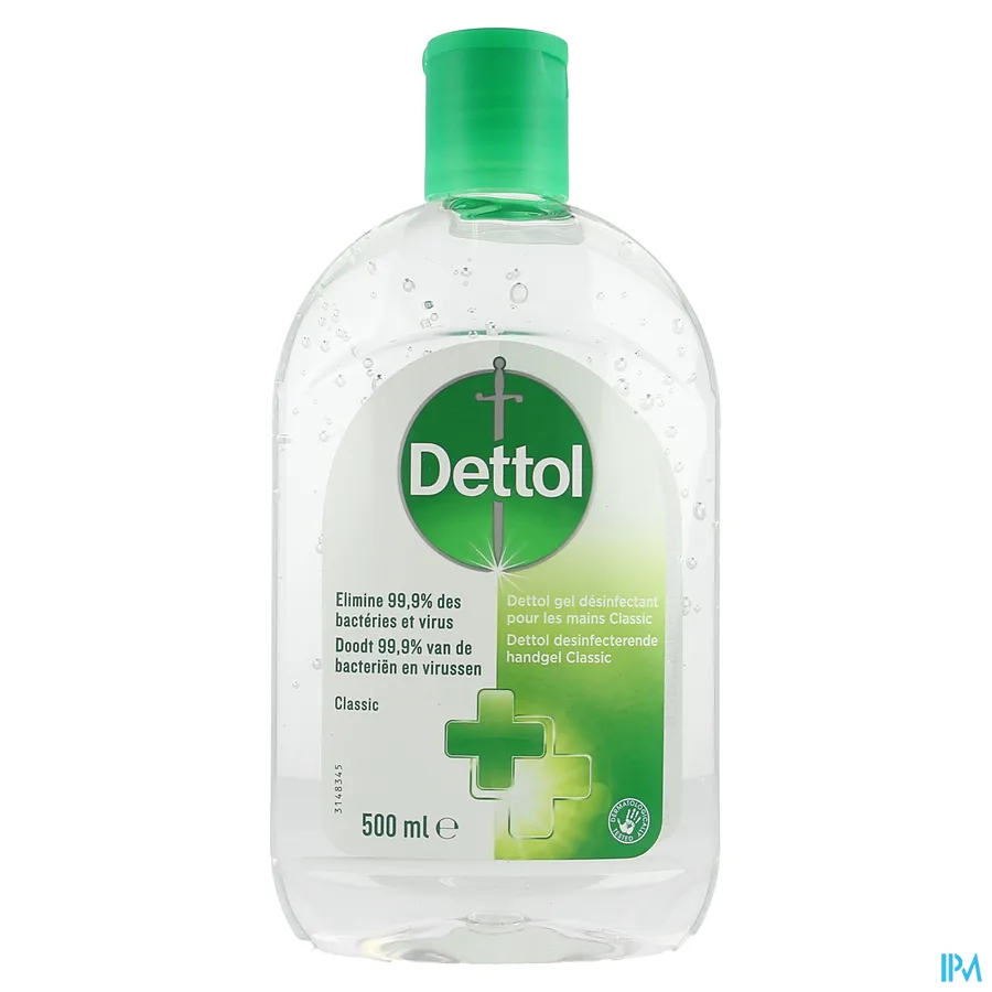 packshot van Dettol Desinfecterende Handgel Classic 500 ml