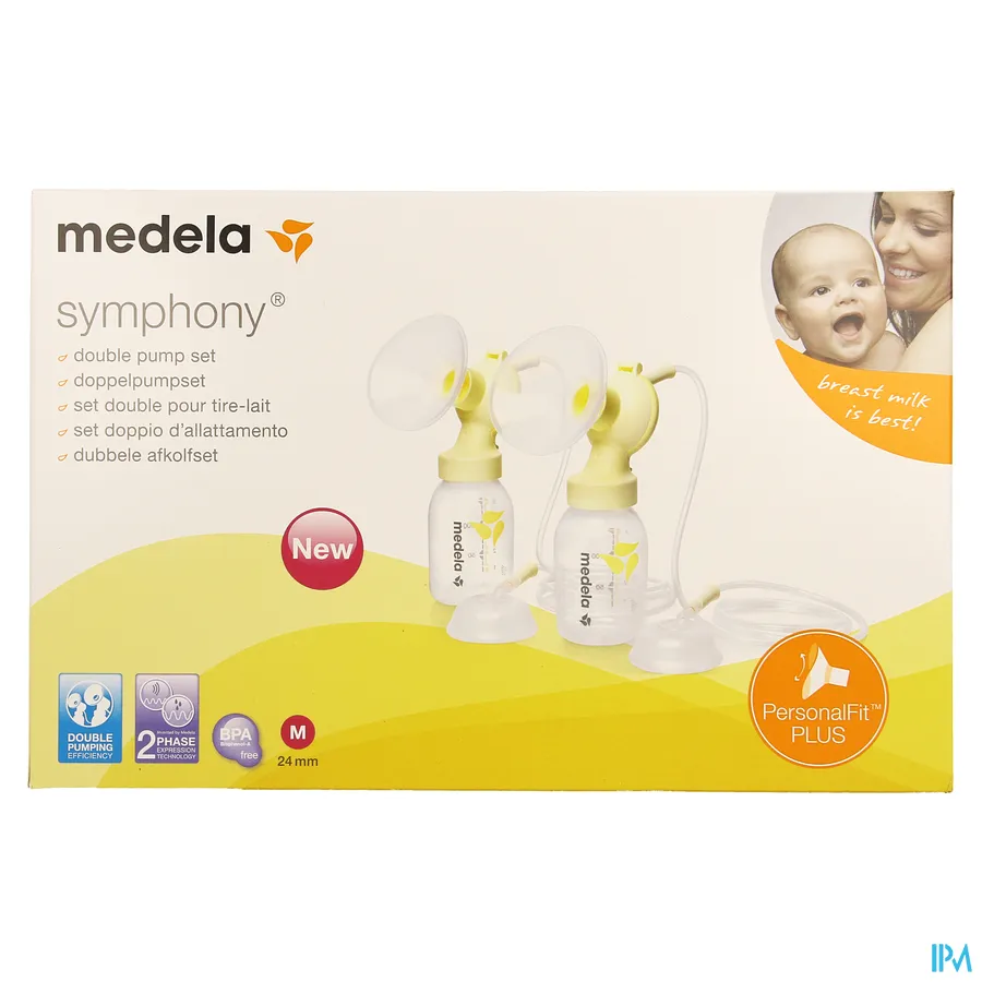 packshot van Medela Personalfit Plus Dubbele Afkolfset M 24 mm 1 stuk