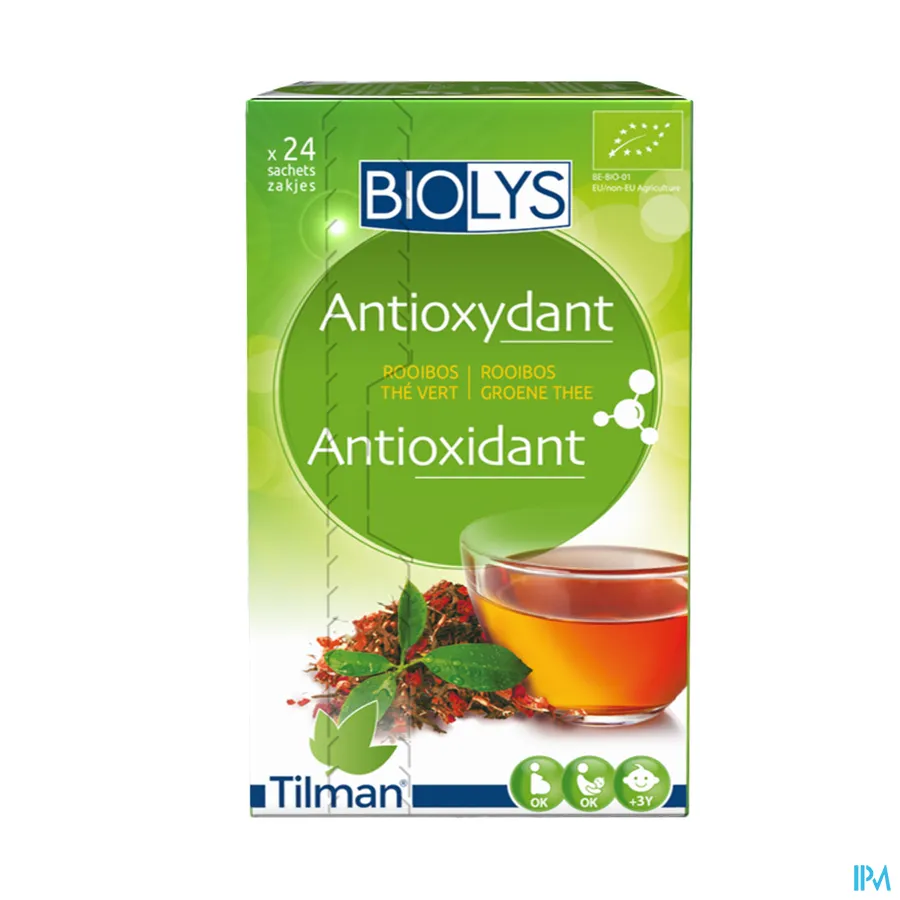 packshot van Tilman Biolys Antioxidant Rooibos-Groene Thee 24 zakjes