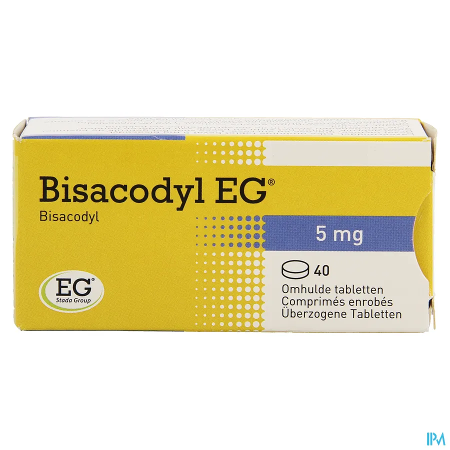 packshot van Bisacodyl EG 5Mg Omhulde Tabl 40 X 5Mg