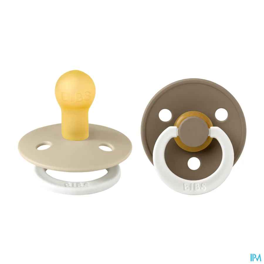 packshot van Bibs Glow in the Dark Fopspeen Duo Vanilla/Oak 0-6 2 stuks