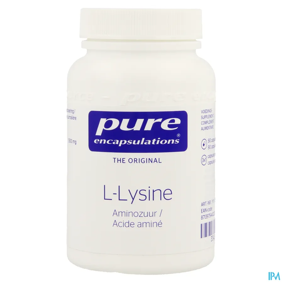 packshot van Pure Encapsulations L-Lysine 90 Capsules