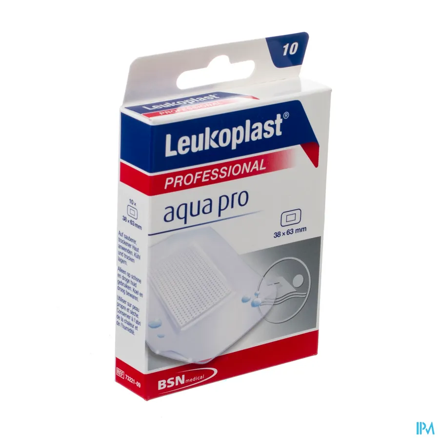 packshot van Leukoplast Aqua Pro 38 x 63 mm 10 stuks