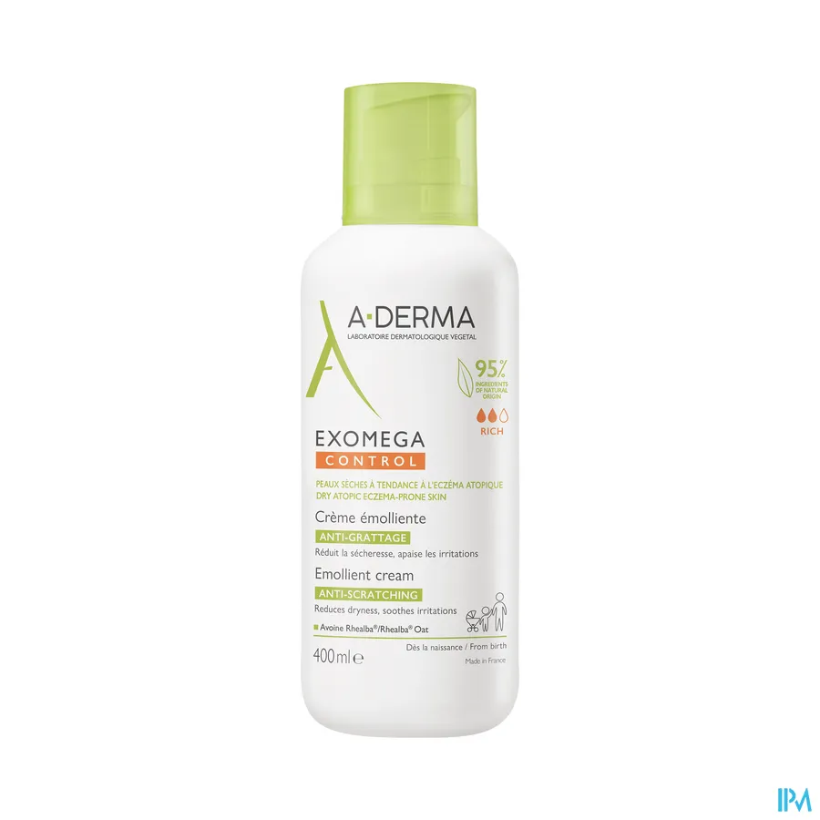 packshot van Aderma Exomega Control Emolliërende Crème 400 ml