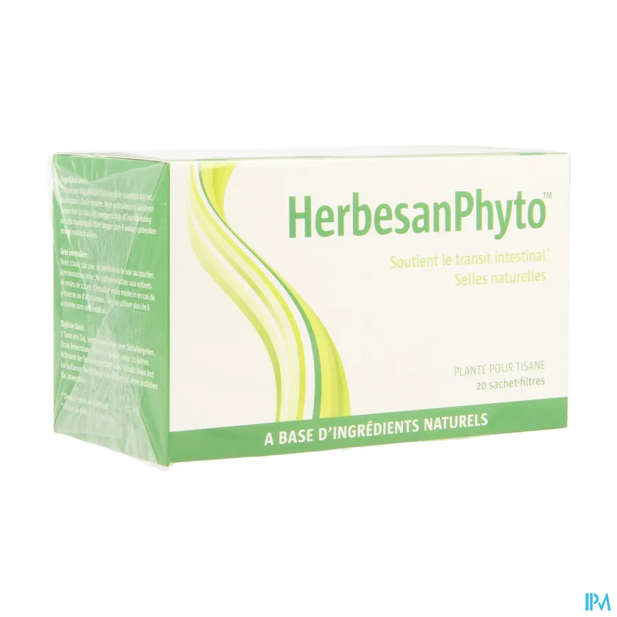 packshot van Herbesan Phyto Kruidenthee voor Ondersteuning van de Darmtransit en Natuurlijke Stoelgang 20 Filterzakjes